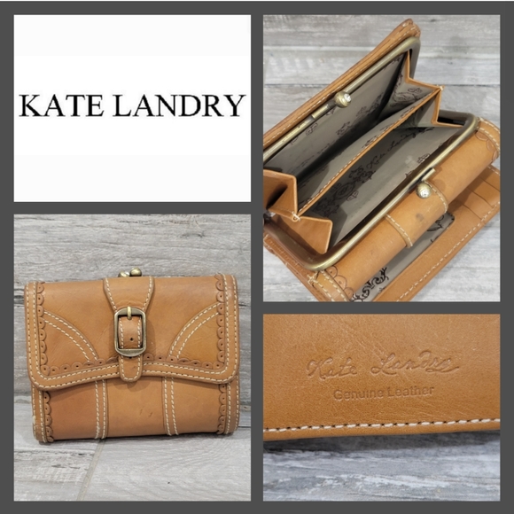 Kate Landry Bags Kate Landry Genuine Leather Rustic Trifold Wallet